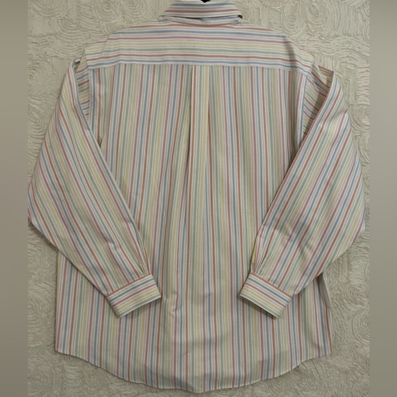 Brooks Brothers Classic Logo Striped Cotton Spring Summer Shirt Mens XL XXL - Picture 5 of 7
